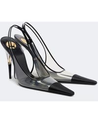 Saint Laurent - Romy Tpu And Satin Slingback Pumps - Lyst