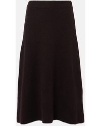 The Row - Ivanka Cashmere And Silk Midi Skirt - Lyst