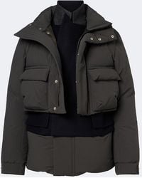 Sacai - Layered Wool-Trimmed Down Jacket - Lyst
