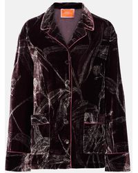 La DoubleJ - Chemise De Pyjama En Satin A Fleurs - Lyst