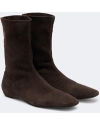 The Row - Cindy Suede Ankle Boots - Lyst