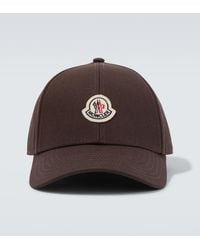 Moncler - Logo Cotton Gabardine Baseball Cap - Lyst