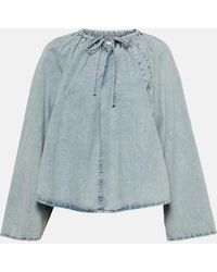 FRAME - Cotton And Linen Denim Top - Lyst