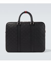 Gucci - Gg Emblem Debossed Leather Briefcase - Lyst