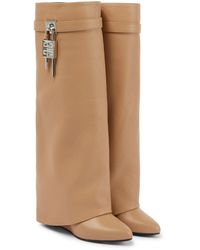 Givenchy Exclusive To Mytheresa – Shark Lock Leather Knee-high Boots - Natural