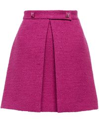Valentino Wool-blend Tweed Miniskirt - Pink