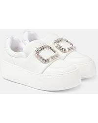 Roger Vivier - Viv' Up Leather Slip-On Sneakers - Lyst