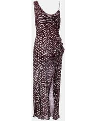 Dries Van Noten - Printed Draped One-Shoulder Midi Dress - Lyst