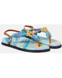 Versace - La Medusa Printed Thong Sandals - Lyst