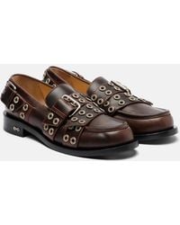 Mach & Mach - Buckle Belt Leather Loafers - Lyst
