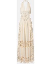 Elie Saab - Georgette And Macrame Gown - Lyst