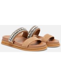 Jimmy Choo - Jadi Crystal-Embellished Suede Slides - Lyst