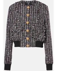 Balmain - Tweed Bluson Bomber - Lyst