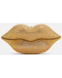 Judith Leiber - Lips Small Crystal-Embellished Clutch - Lyst