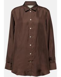 Asceno - London Silk Twill Pajama Shirt - Lyst