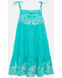Juliet Dunn - Colorblocked Cotton Minidress - Lyst