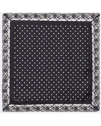 Posse - Polka-Dot Lace-Trimmed Silk Scarf - Lyst