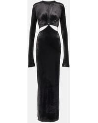 Nensi Dojaka - Cutout Velvet Maxi Dress - Lyst