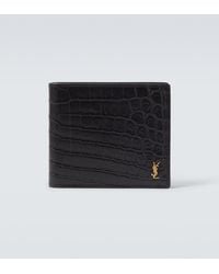 Saint Laurent - Croc-Effect Leather Wallet - Lyst