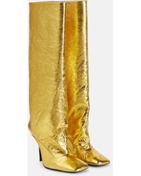 The Attico - Sienna Crinkled Laminated Leather Knee-High Boots 105Mm - Lyst