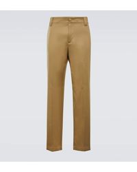 Valentino - Pantalones rectos en gabardina de algodon - Lyst