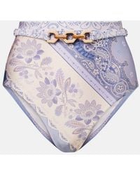 Zimmermann - Lucky Floral High-Rise Bikini Bottoms - Lyst