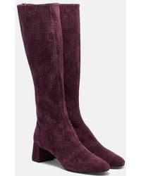 Aquazzura - Saint Honore 50 Suede Knee-High Boots - Lyst