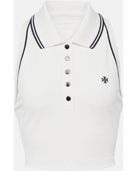 Tory Sport - Logo Cropped Pique Polo Shirt - Lyst