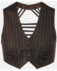 Jean Paul Gaultier - Pinstripe Cropped Wool-Blend Vest - Lyst