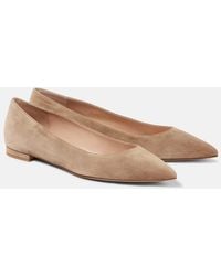 Gianvito Rossi - Gianvito Suede Ballet Flats - Lyst