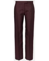KHAITE - Callen Wool And Silk Straight Pants - Lyst