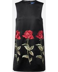 LEO LIN - Satin Embroidered Yvonne Mini Dress - Lyst