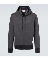 Thom Browne - 4-Bar Cotton Jersey Zip-Up Hoodie - Lyst