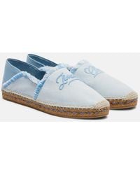 Jimmy Choo - Avi Embroidered Canvas Espadrilles - Lyst