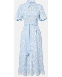Jonathan Simkhai - Audria Embroidered Linen-Blend Midi Dress - Lyst