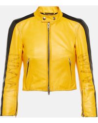Yellow Leather jackets for Women | Lyst