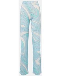 PUCCI - Marmo Satin Jersey Straight Pants - Lyst
