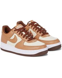 Nike Air Force 1 Metallic Faux Leather-trimmed Crushed-velvet Sneakers in Purple - Lyst