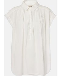 Nili Lotan - Normandy Shirred Cotton Blouse - Lyst