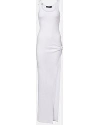 Versace - Safety Pin Draped Cotton-Blend Maxi Dress - Lyst
