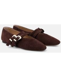 Le Monde Beryl - Claudia Suede Mary Jane Flats - Lyst