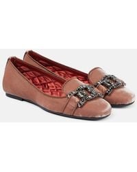 Tod's - Kate Embellished Velvet Ballet Flats - Lyst
