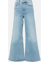 FRAME - Le Palazzo Crop High-rise Flared Jeans - Lyst