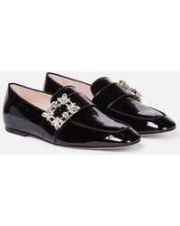 Roger Vivier - Mini Broche Patent Leather Loafers - Lyst