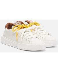 Miu Miu - Logo Leather Sneakers - Lyst