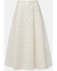 Max Mara - Avena Embroidered Midi Skirt - Lyst