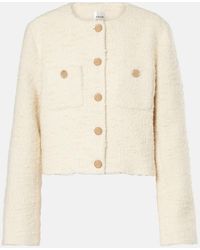 FRAME - Cropped Cotton And Wool Jacket - Lyst