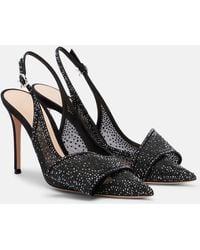Gianvito Rossi - Crystal Embellished Slingback Pumps - Lyst