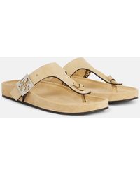 Tory Burch - Mules Double T En Daim - Lyst