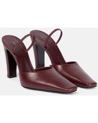 The Row - Leather Slingback Pumps - Lyst